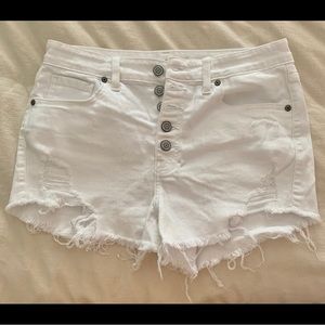 White Cutoff Jean Shorts